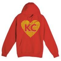 Love Kansas City Football Fan City Map Premium Pullover Hoodie