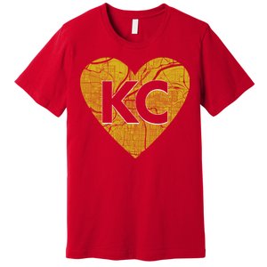 Love Kansas City Football Fan City Map Premium T-Shirt