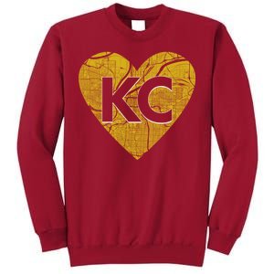 Love Kansas City Football Fan City Map Tall Sweatshirt