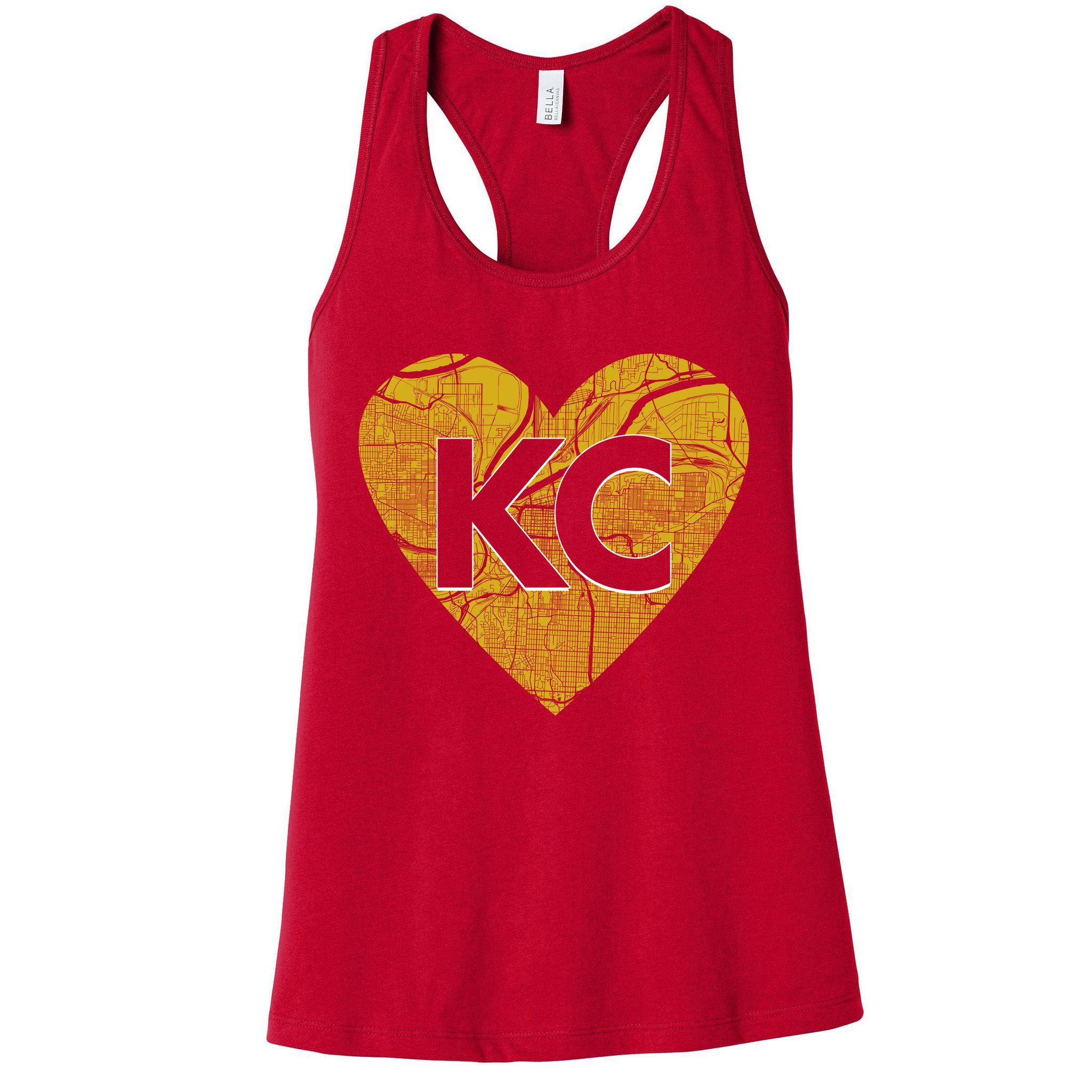 Love Kansas City Football Fan City Map Womens Tank Top