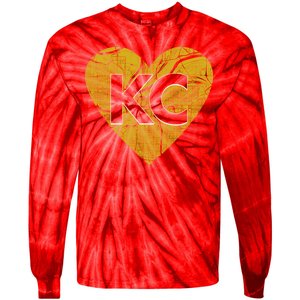 Love Kansas City Football Fan City Map Tie-Dye Long Sleeve Shirt