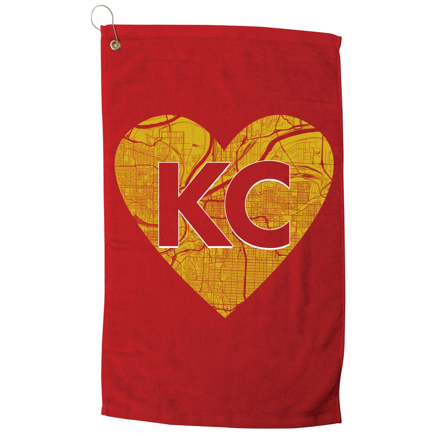 Love Kansas City Football Fan City Map Golf Towel