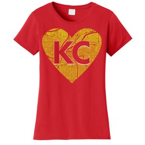 Love Kansas City Football Fan City Map Women's T-Shirt