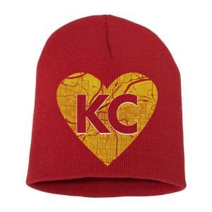 Love Kansas City Football Fan City Map Short Acrylic Beanie