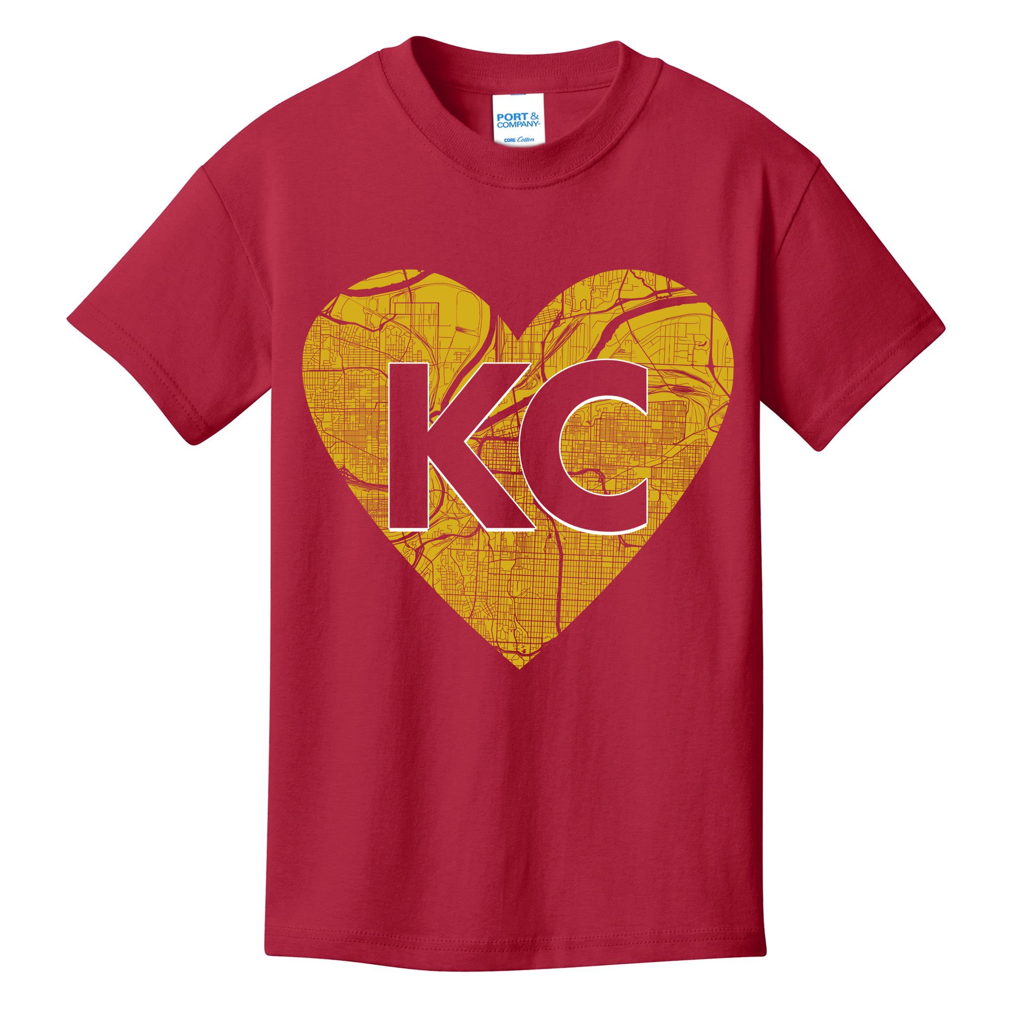 Love Kansas City Football Fan City Map Kids T-Shirt