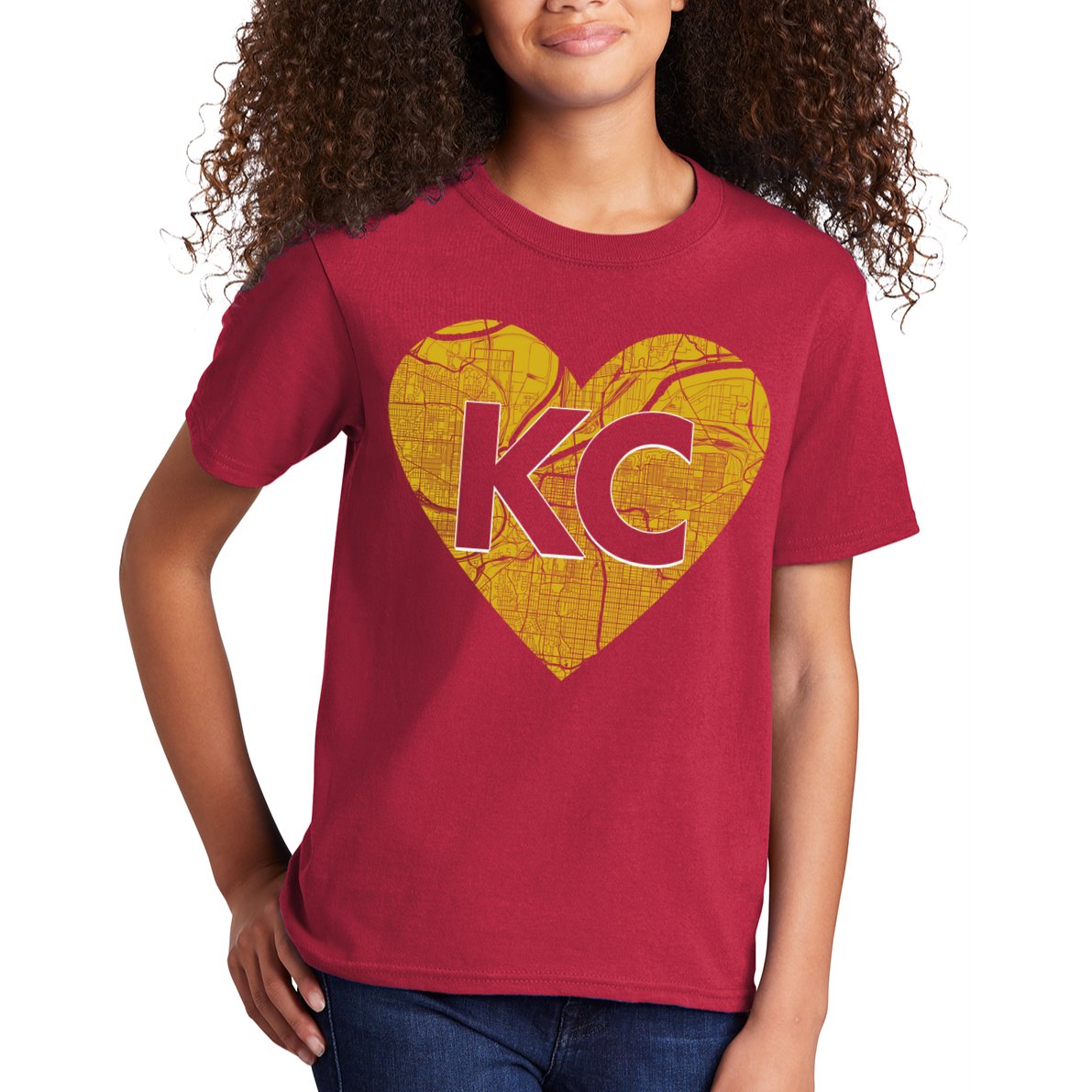 Love Kansas City Football Fan City Map Kids T-Shirt