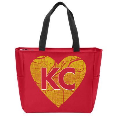 Love Kansas City Football Fan City Map Zip Tote Bag