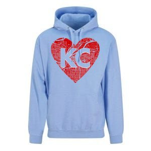 Love Kansas City Football Fan City Map Unisex Surf Hoodie