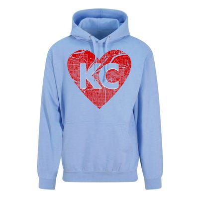 Love Kansas City Football Fan City Map Unisex Surf Hoodie