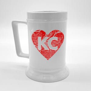 Love Kansas City Football Fan City Map Beer Stein