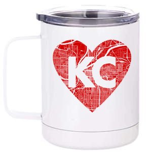 Love Kansas City Football Fan City Map 12 oz Stainless Steel Tumbler Cup