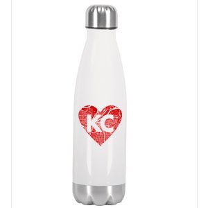 Love Kansas City Football Fan City Map Stainless Steel Insulated Water Bottle