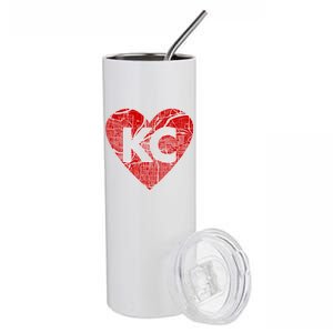 Love Kansas City Football Fan City Map Stainless Steel Tumbler