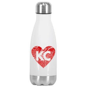 Love Kansas City Football Fan City Map Stainless Steel Insulated Water Bottle