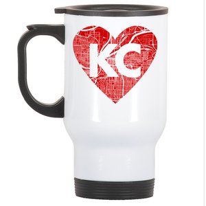 Love Kansas City Football Fan City Map Stainless Steel Travel Mug