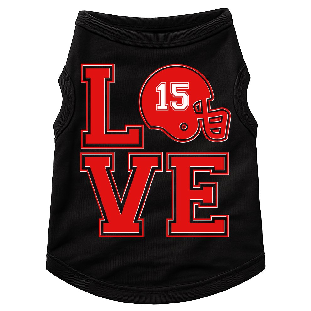 Love Kansas City KC Football No15 Mahomes Fan Doggie Tank