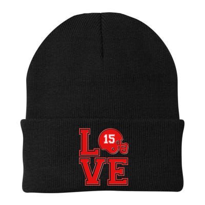 Love Kansas City KC Football No15 Mahomes Fan Beanie