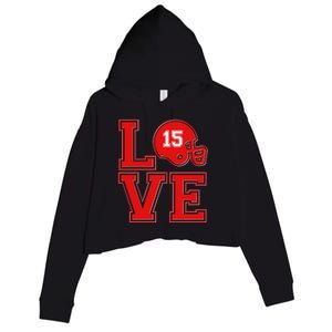 Love Kansas City KC Football No15 Mahomes Fan Crop Fleece Hoodie