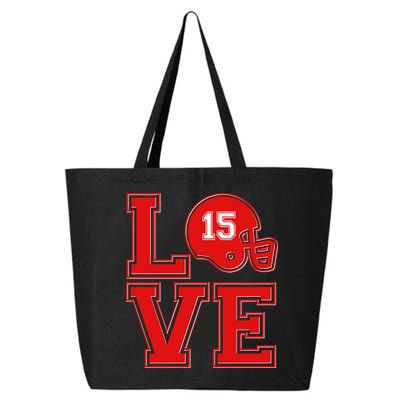 Love Kansas City KC Football No15 Mahomes Fan 25L Jumbo Tote