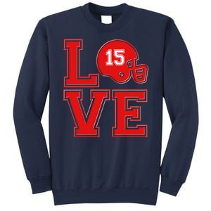 Love Kansas City KC Football No15 Mahomes Fan Sweatshirt