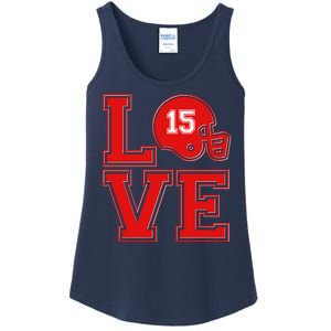 Love Kansas City KC Football No15 Mahomes Fan Ladies Essential Tank