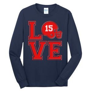 Love Kansas City KC Football No15 Mahomes Fan Tall Long Sleeve T-Shirt