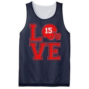 Love Kansas City KC Football No15 Mahomes Fan Mesh Reversible Basketball Jersey Tank