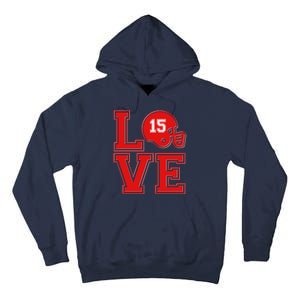 Love Kansas City KC Football No15 Mahomes Fan Tall Hoodie