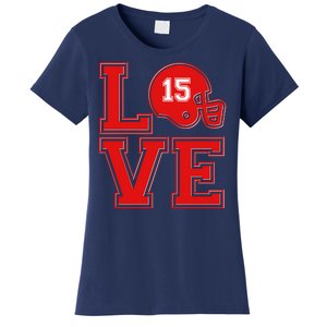 Love Kansas City KC Football No15 Mahomes Fan Women's T-Shirt