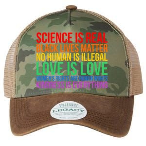 Love Kindness Science Black Lives LGBT Equality Legacy Tie Dye Trucker Hat