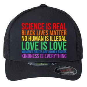 Love Kindness Science Black Lives LGBT Equality Flexfit Unipanel Trucker Cap