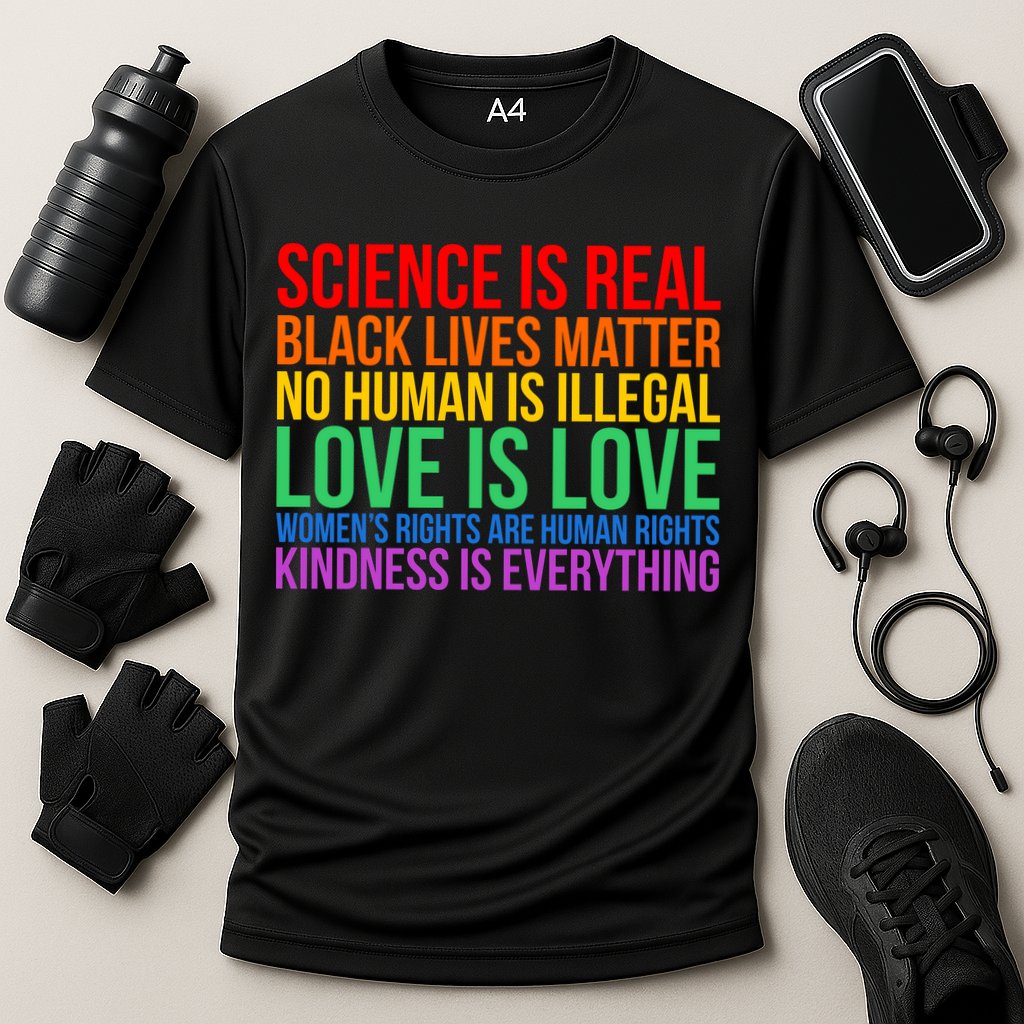 Love Kindness Science Black Lives LGBT Equality Cooling Performance Crew T-Shirt