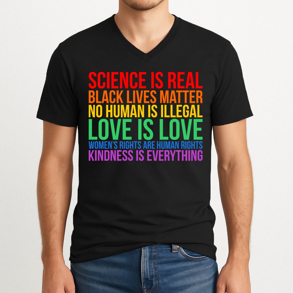 Love Kindness Science Black Lives LGBT Equality V-Neck T-Shirt