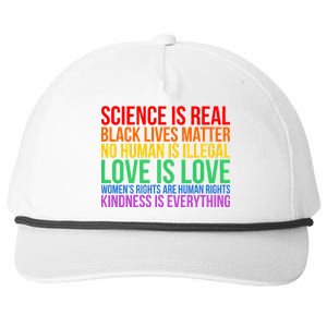 Love Kindness Science Black Lives LGBT Equality Snapback Five-Panel Rope Hat