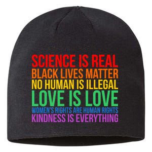 Love Kindness Science Black Lives LGBT Equality Sustainable Beanie