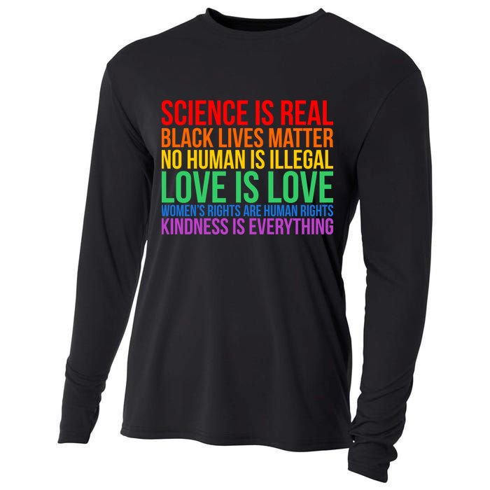Love Kindness Science Black Lives LGBT Equality Cooling Performance Long Sleeve Crew