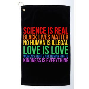 Love Kindness Science Black Lives LGBT Equality Platinum Collection Golf Towel