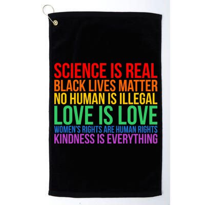 Love Kindness Science Black Lives LGBT Equality Platinum Collection Golf Towel