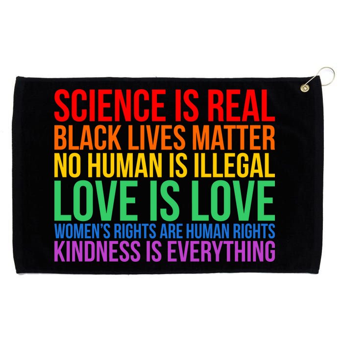 Love Kindness Science Black Lives LGBT Equality Grommeted Golf Towel