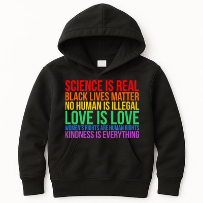 Love Kindness Science Black Lives LGBT Equality Kids Hoodie