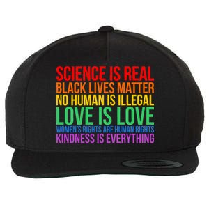 Love Kindness Science Black Lives LGBT Equality Wool Snapback Cap