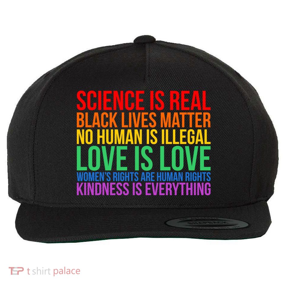 Love Kindness Science Black Lives LGBT Equality Wool Snapback Cap