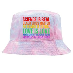 Love Kindness Science Black Lives LGBT Equality Tie-Dyed Bucket Hat