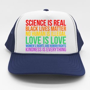 Love Kindness Science Black Lives LGBT Equality Trucker Hat