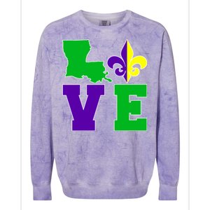 Love Mardi Gras Louisiana Colorblast Crewneck Sweatshirt