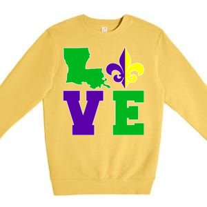 Love Mardi Gras Louisiana Premium Crewneck Sweatshirt