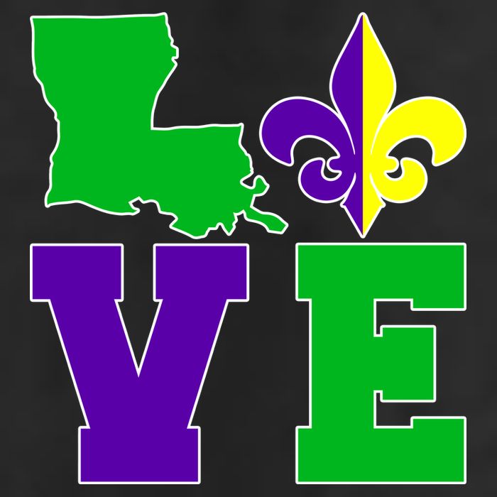 Love Mardi Gras Louisiana 7 Panel Mesh Trucker Snapback Hat