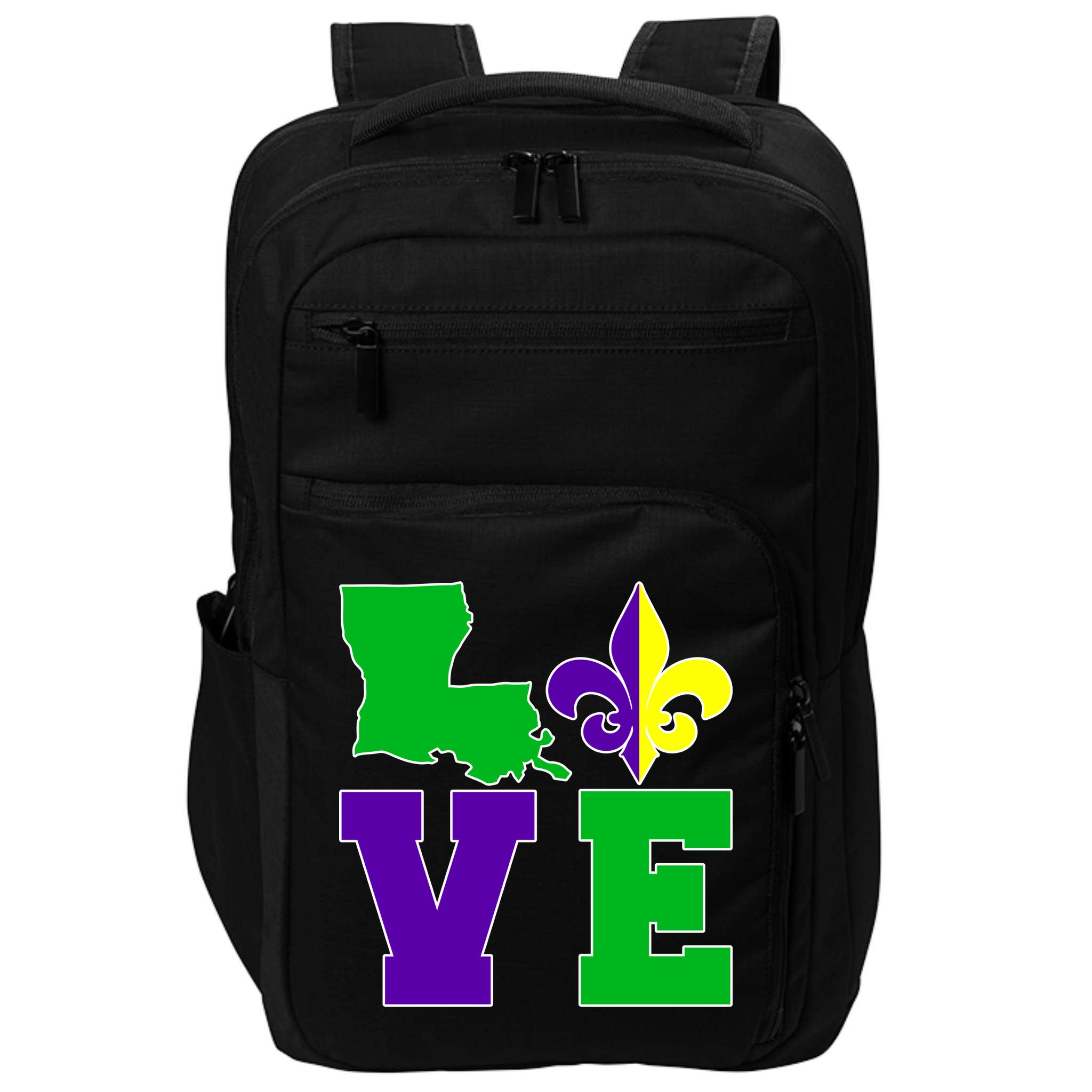 Love Mardi Gras Louisiana Impact Tech Backpack