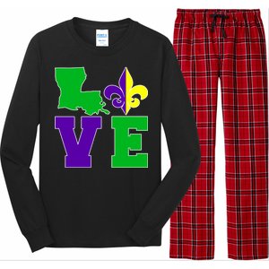 Love Mardi Gras Louisiana Long Sleeve Pajama Set