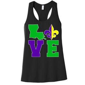 Love Mardi Gras Louisiana Women's Racerback Tank